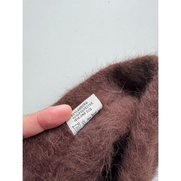 Vintage C.C. Brown Angora Knit Beanie Toque Hat, One Size - Picture 6 of 7